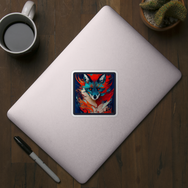 Graphic Novel Comic Book Art Style Blue Fox by Chance Two Designs